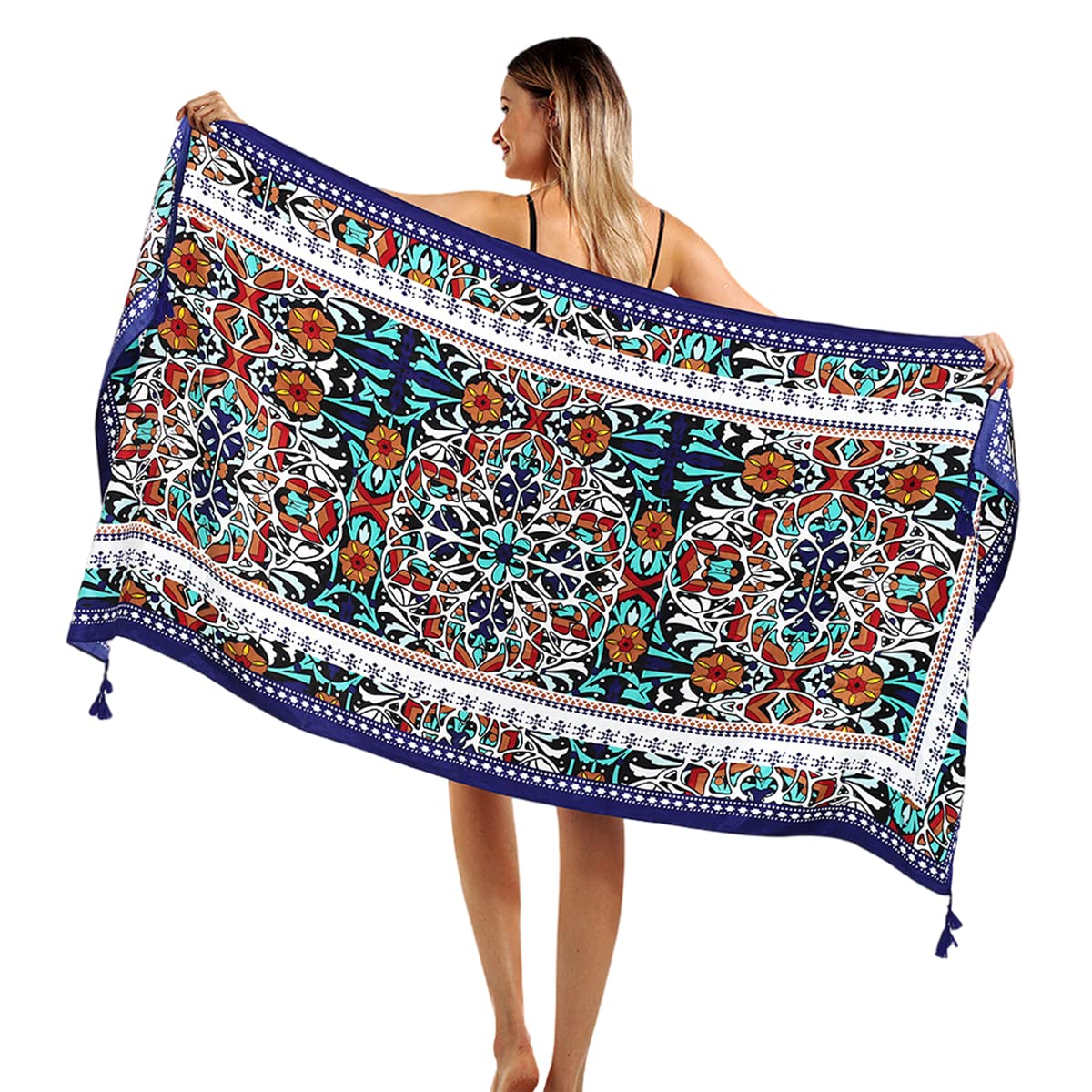 PALAY Satin Silk-Feel Scarf for Women Stylish Large Shawl Wraps For Evening Dresses, Soft Print Travel Scarf, Multi-Use Sun Protection Exotic Beach Coverups - 180 * 90cm PALAY Satin Silk-Feel Scarf for Women Stylish Large Shawl Wraps For Evening Dresses, Soft Print Travel Scarf, Multi-Use Sun Protection Exotic Beach Coverups - 180 * 90cm